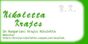 nikoletta krajcs business card